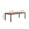 Wevara 104" Walnut-Finished Aluminum Slatted Outdoor Dining Table