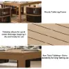 Wevara 104" Walnut-Finished Aluminum Slatted Outdoor Dining Table