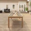 Wevara 104" Walnut-Finished Aluminum Slatted Outdoor Dining Table