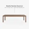 Wevara 104" Walnut-Finished Aluminum Slatted Outdoor Dining Table