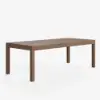 Wevara 104" Walnut-Finished Aluminum Slatted Outdoor Dining Table