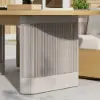 Costra Outdoor Aluminium Extendable Dining Set with 6 Woven Swivel Armchairs in Ivory