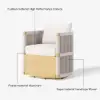 Costra Outdoor Aluminium Extendable Dining Set with 6 Woven Swivel Armchairs in Ivory