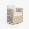 Costra Outdoor Aluminium Extendable Dining Set with 6 Woven Swivel Armchairs in Ivory