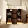 Aura 36" Fluted Freestanding Bathroom Vanity with Sink and Light