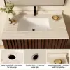 Aura 36" Fluted Freestanding Bathroom Vanity with Sink and Light