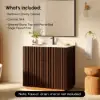 Aura 36" Fluted Freestanding Bathroom Vanity with Sink and Light