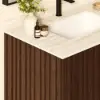 Aura 36" Fluted Freestanding Bathroom Vanity with Sink and Light