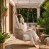 Picture of Costra Aluminium and Handwoven Rope Outdoor Hanging Swing Chair Single Seater