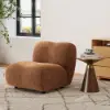 40 cm Performance Boucle Upholstered Curved Slipper Accent Chair – AUD-H2646