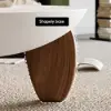 Curva 37" Round Concrete-Look Fiberglass Coffee Table with Wood Legs – White