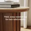 Aura Ash Wood Fluted Walnut Round Side Table with Sintered Stone Top
