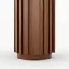 Aura Ash Wood Fluted Walnut Round Side Table with Sintered Stone Top