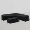 600D 2-Piece Polyester Weatherproof Outdoor Patio Furniture Set Covers in Black