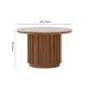Aura Ash Wood Slatted Round Coffee Table with Sintered Stone Top – Walnut