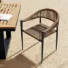Aluminium Stackable Patio Dining Chair Dark Grey Set of 2