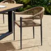 Aluminium Stackable Patio Dining Chair Dark Grey Set of 2