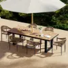 Aluminium Stackable Patio Dining Chair Dark Grey Set of 2