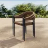 Aluminium Stackable Patio Dining Chair Dark Grey Set of 2