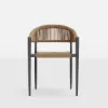 Aluminium Stackable Patio Dining Chair Dark Grey Set of 2