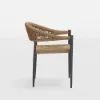 Aluminium Stackable Patio Dining Chair Dark Grey Set of 2