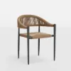 Aluminium Stackable Patio Dining Chair Dark Grey Set of 2
