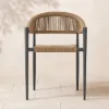 Aluminium Stackable Patio Dining Chair Dark Grey Set of 2