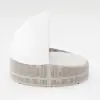 Costra Weatherproof Round Patio Daybed with Adjustable Canopy Ivory