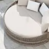 Costra Weatherproof Round Patio Daybed with Adjustable Canopy Ivory