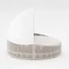 Costra Weatherproof Round Patio Daybed with Adjustable Canopy Ivory