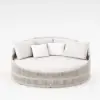 Costra Weatherproof Round Patio Daybed with Adjustable Canopy Ivory