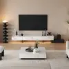 87"-106" Extendable TV Stand with Sintered Stone Top & 5 Drawers