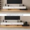 87"-106" Extendable TV Stand with Sintered Stone Top & 5 Drawers