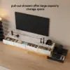 87"-106" Extendable TV Stand with Sintered Stone Top & 5 Drawers
