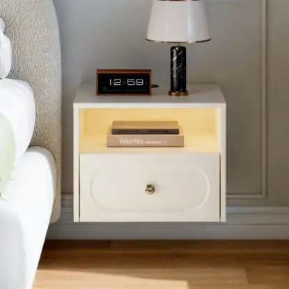 Picture of Krila Floating Smart LED Bedside Table with Charging Station and Storage