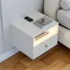 Krila Floating Smart LED Bedside Table with Charging Station and Storage