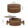 80 cm Fluted Lift-Top Round Walnut Coffee Table with 2 Drawers