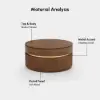 80 cm Fluted Lift-Top Round Walnut Coffee Table with 2 Drawers