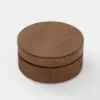 80 cm Fluted Lift-Top Round Walnut Coffee Table with 2 Drawers