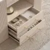 Picture of 47" Tempered Glass Top Closet Island with Mirror & Jewellery Storage Dresser Vanity