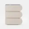Narrow Humply Leather 3-Drawer Smart Nightstand with Sintered Stone Top Set of 2 – AUD-H2665