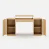 Modern Natural Standing Computer Desk & Upholstered Swivel Task Chair Set (59.8")