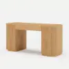 Modern Natural Standing Computer Desk & Upholstered Swivel Task Chair Set (59.8")