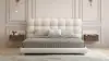 Japanese-Style Low Bed Frame with Natural Floor Bed and Floating Wooden Nightstands Set
