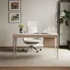 Mid-century Style Whitewash Ash Wood Home Office Desk with 3 Drawers (140 cm)
