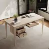 Mid-century Style Whitewash Ash Wood Home Office Desk with 3 Drawers (140 cm)