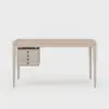 Mid-century Style Whitewash Ash Wood Home Office Desk with 3 Drawers (140 cm)
