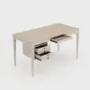 Mid-century Style Whitewash Ash Wood Home Office Desk with 3 Drawers (140 cm)