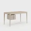 Mid-century Style Whitewash Ash Wood Home Office Desk with 3 Drawers (140 cm)