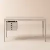 Mid-century Style Whitewash Ash Wood Home Office Desk with 3 Drawers (140 cm)